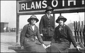 Stationmistress and her porters, 1917.